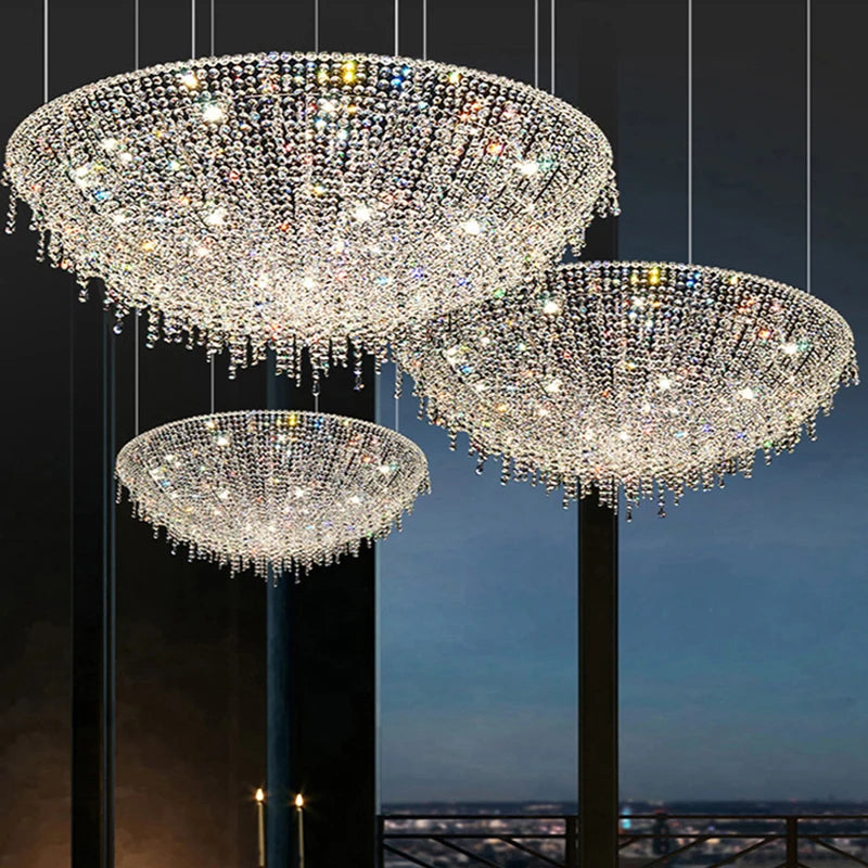 lustre en cristal rétro design luxueux pour décoration intérieure - vue 5 sur 12