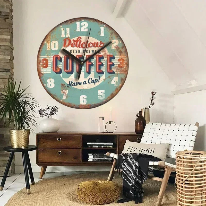 Horloge murale rétro de style européen de 30 cm pour décoration de