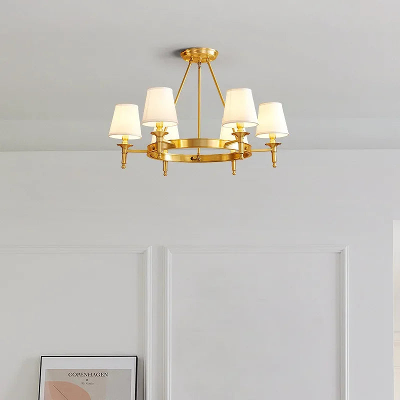 plafonnier led en cuivre design nordique moderne et luxueux - vue 6 sur 16