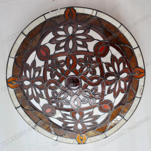 16 Inch European Twist Glass Ceiling Lamp Tiffany Style Bedroom Aisle Porch Balcony Lighting Antique LED Welding Art Lamp - vue 6 sur 6