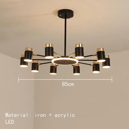 lustre led rotatif en métal avec 3 gradations suspendues - vue 12 sur 11