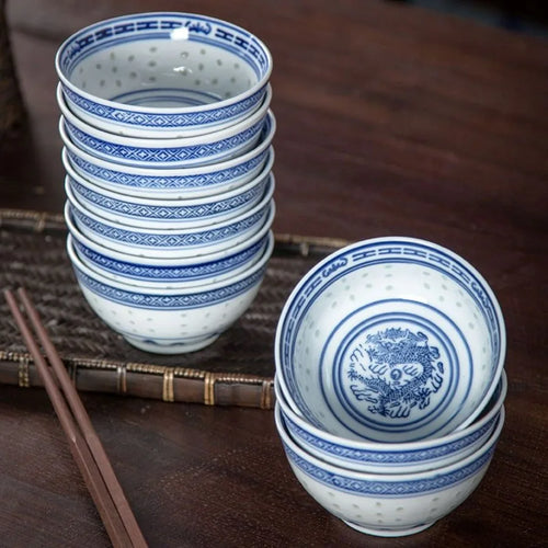 Bol porcelaine jingdezhen motif dragon chinois ramen soupe