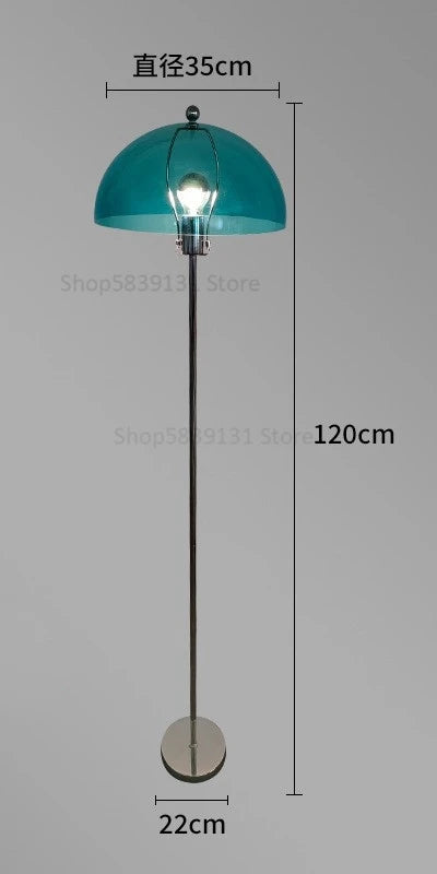 lampadaire led rétro en acrylique avec abat-jour coloré nordique - vue 13 sur 22