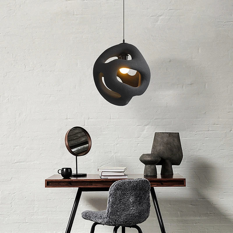 Design créatif nordique wabi-sabi suspension LED lumières Lustre Restaurant Bar décor à la maison chambre salle à manger luminaire suspendu - vue 4 sur 9