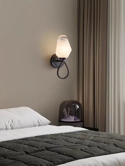 applique murale moderne en cuivre avec verre blanc pour