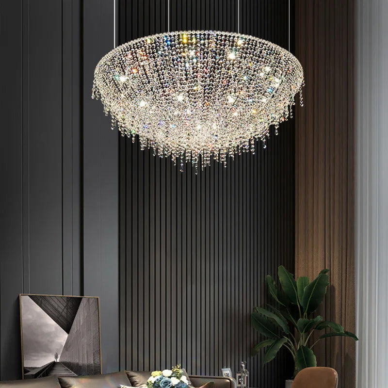 lustre en cristal rétro design luxueux pour décoration intérieure - vue 4 sur 12