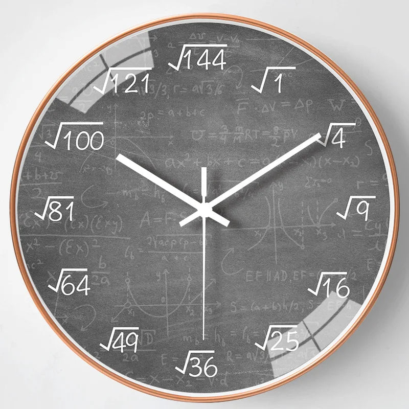 horloge murale mathématiques tableau noir décoration scolaire enfants - vue 11 sur 11