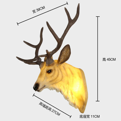 applique murale moderne en bois de cerf avec lumière led décorative - vue 13 sur 14