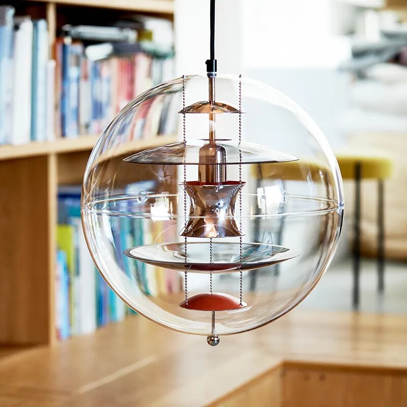 Design nordique en verre: Suspension Globe