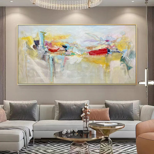 Tableau peinture abstraite personnalisée décorative peinte à la main sur toile - vue 5 sur 7