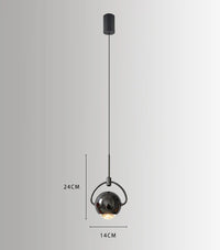 Suspension design boule accrochée LED