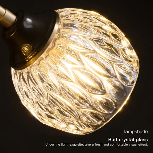 lustre moderne nordique luxe en cristal et cuivre - vue 5 sur 9