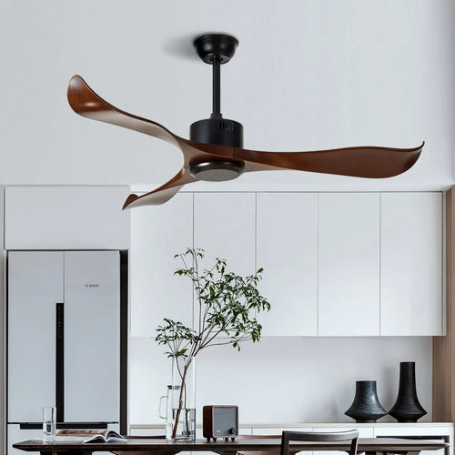 ventilateur de plafond moderne sans lumière télécommande design élégant - vue 2 sur 6
