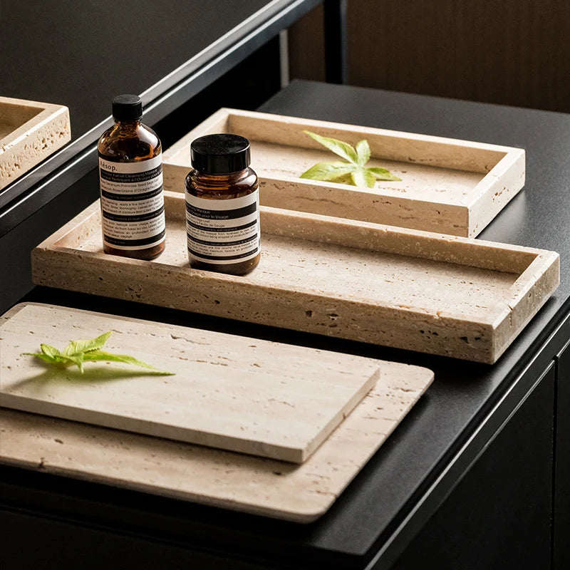 ensemble d'accessoires en marbre naturel pour salle de bain - vue 6 sur 30