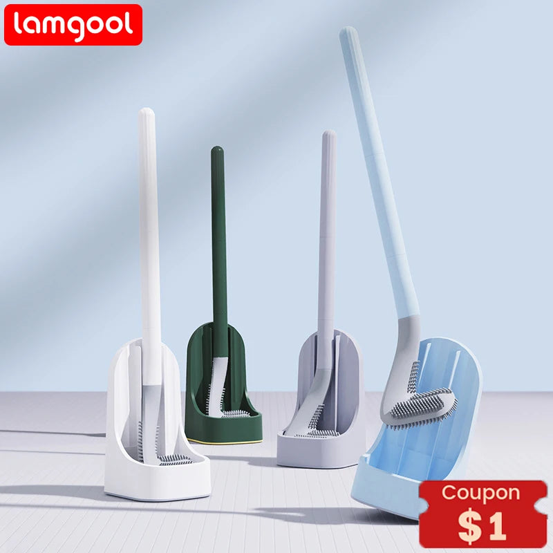 brosses de nettoyage en silicone avec support pour salle de bain