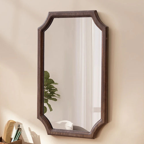 miroir vintage en bois massif pour maquillage étanche et antirouille - vue 3 sur 15