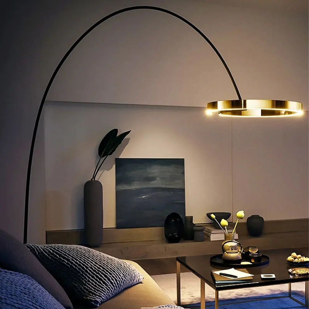 Lampe sur pied nordique en forme d'anneau de pêche - vue 5 sur 18