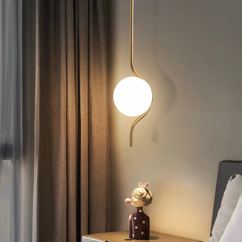 lampe suspendue verre blanc art déco câble - vue 6 sur 8