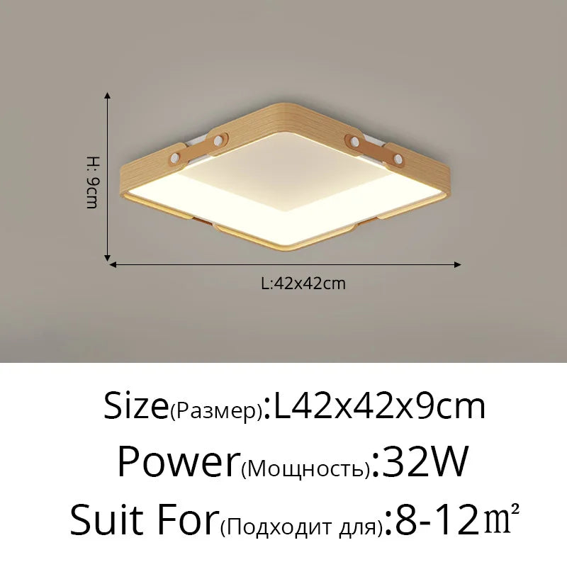 lampe ultra-mince led en bois style nordique minimaliste