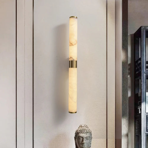 applique murale en marbre et cuivre pour éclairage décoratif intérieur - vue 4 sur 7