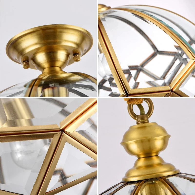 plafonnier en cuivre style américain moderne pour intérieur créatif et simple