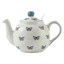 Theiere ceramique london pottery motifs animaux papillon infuseur