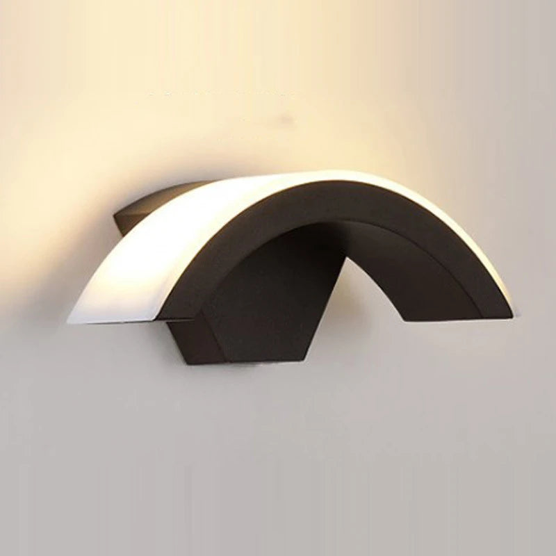 12W/18W Outdoor Garden LED Wall Lamp Balcony Aisle Engineering Villa Wall Light Porch Corridor Waterproof Arc Style Sconce Light - vue 3 sur 8