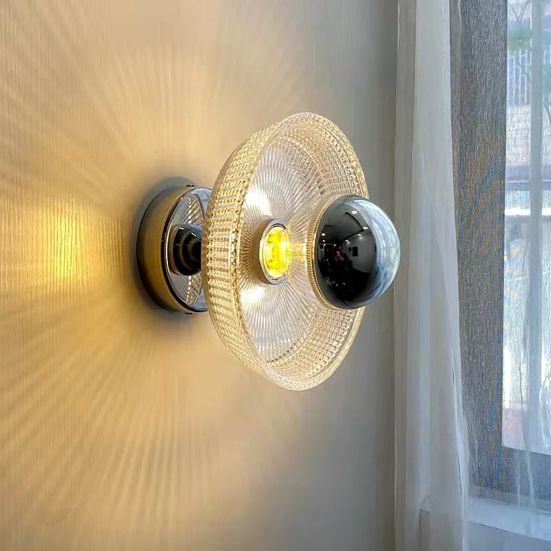 applique murale en verre moderne rétro style romantique avec éclairage led - vue 2 sur 8