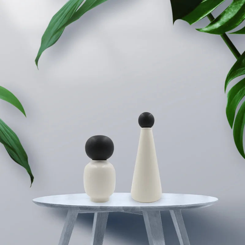vase nordique en céramique émaillée décoration moderne géométrique - vue 4 sur 7