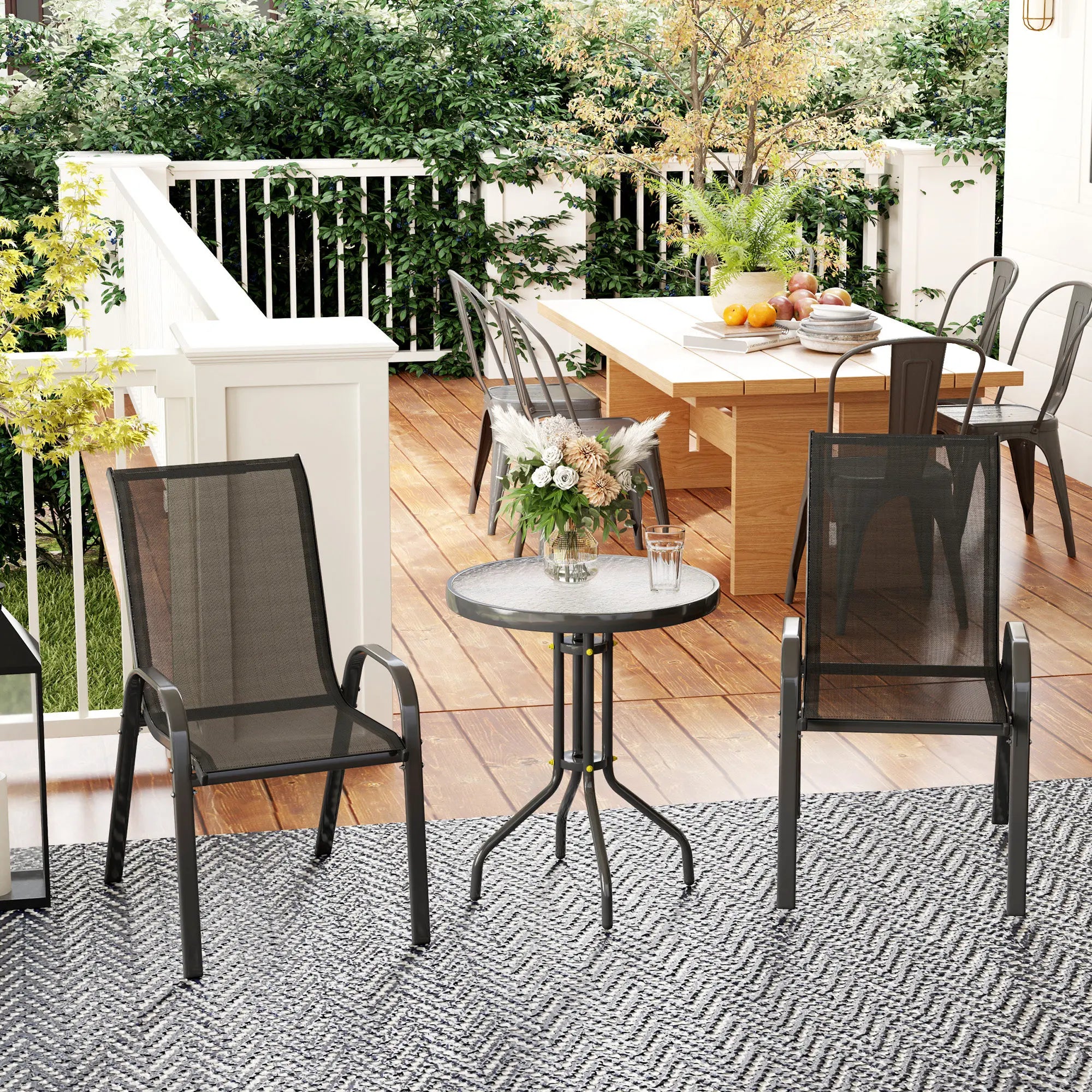 ensemble table et chaises terrasse extérieur 3 pièces