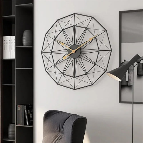 horloge murale géométrique style industriel pour décoration moderne - vue 8 sur 7