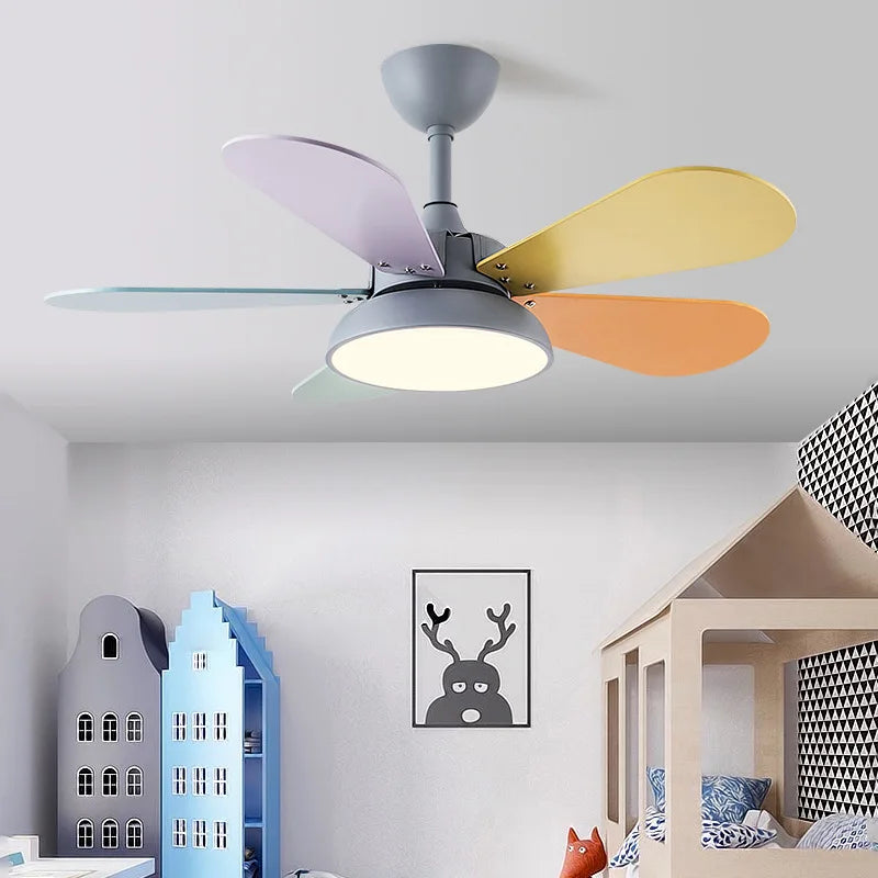 suspension ventilateur led moderne avec télécommande - vue 2 sur 8