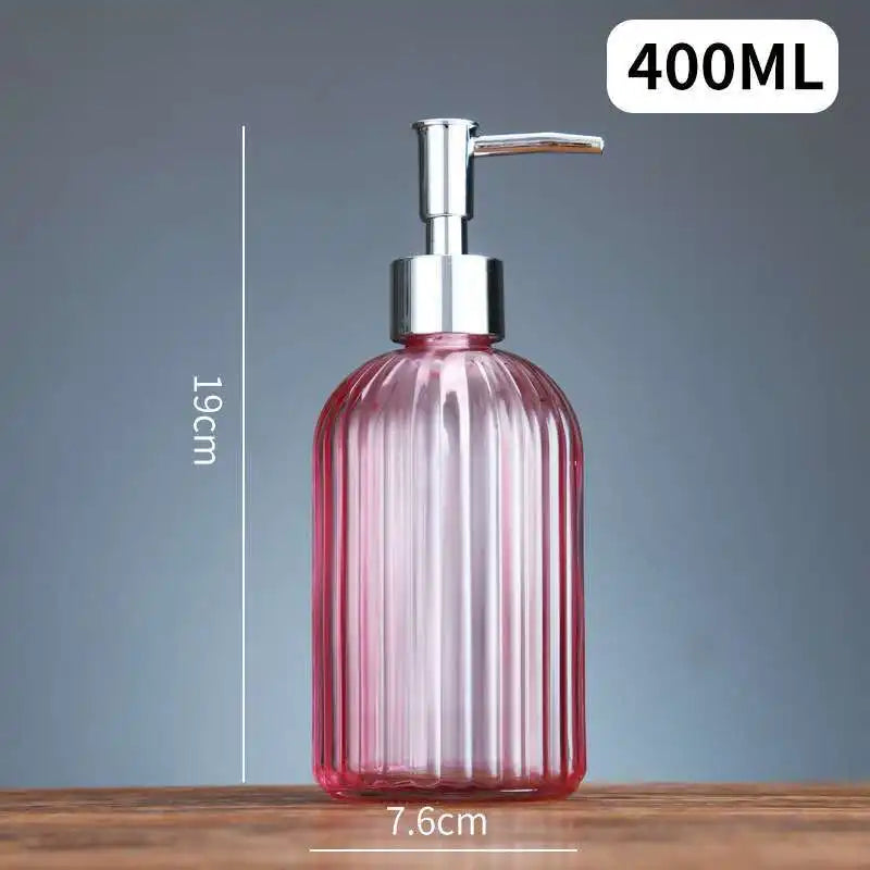 distributeur de savon liquide en verre portable pour salle de bain - vue 17 sur 17