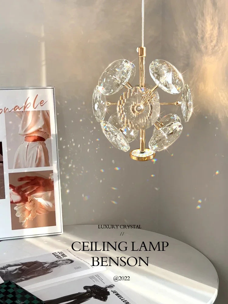 lustre de chevet en cristal k9 moderne et luxueux