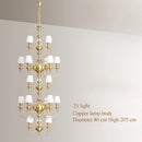 lustre en cuivre avec abat jour en verre élégant et moderne