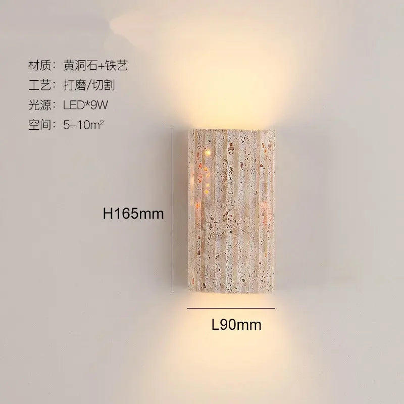 applique murale en pierre rayée pour extérieur et décoration rétro