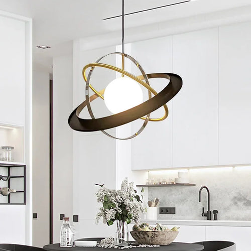 lustre à led design rings of planet pour intérieur suspendu - vue 5 sur 7