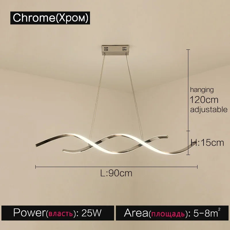 Living room chandelier Northern Europe chandelier creative restaurant ceiling lighted long chandelier living room lights - vue 9 sur 12