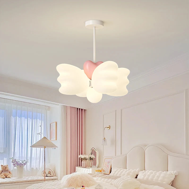 lustre créatif pour enfants avec ailes d'ange led décoratif - vue 2 sur 8