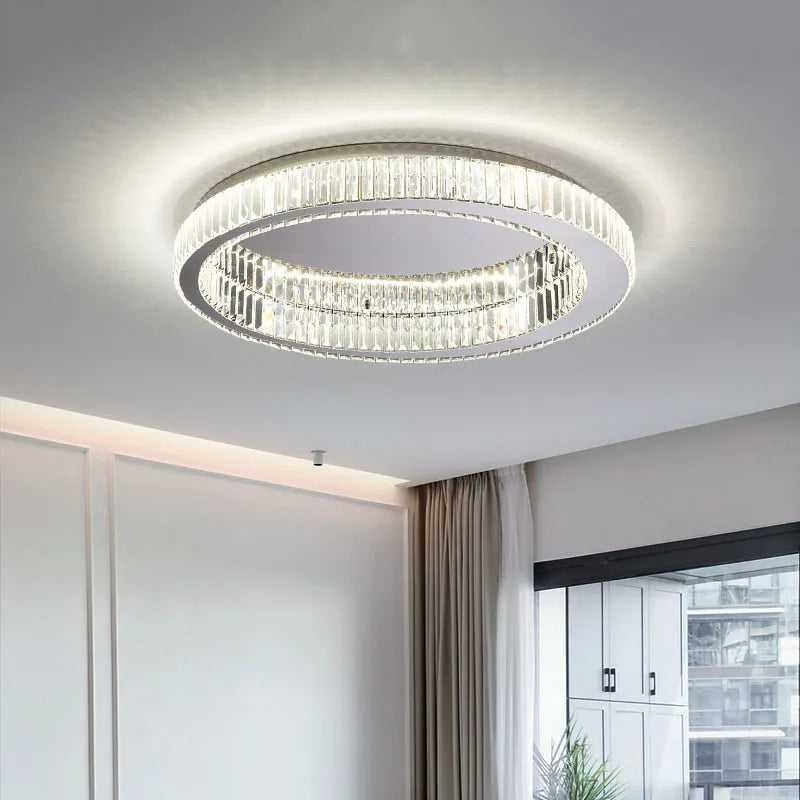 Plafonnier rond led cristal moderne simple