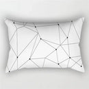 housse de coussin géométrique marbrée noir et blanc 30 x 50 cm