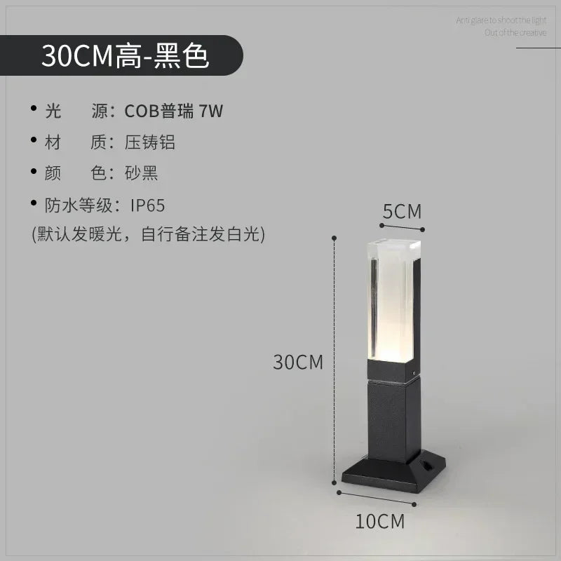 lampe de jardin led avec détecteur de mouvement étanche en aluminium