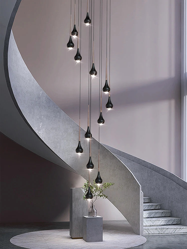 suspension moderne à led pour escalier et intérieur - vue 5 sur 16