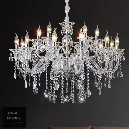 lustre moderne en verre cristal pour espace de luxe - vue 3 sur 13