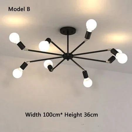 lustre moderne industriel pour décoration intérieure rétro simple - vue 12 sur 11