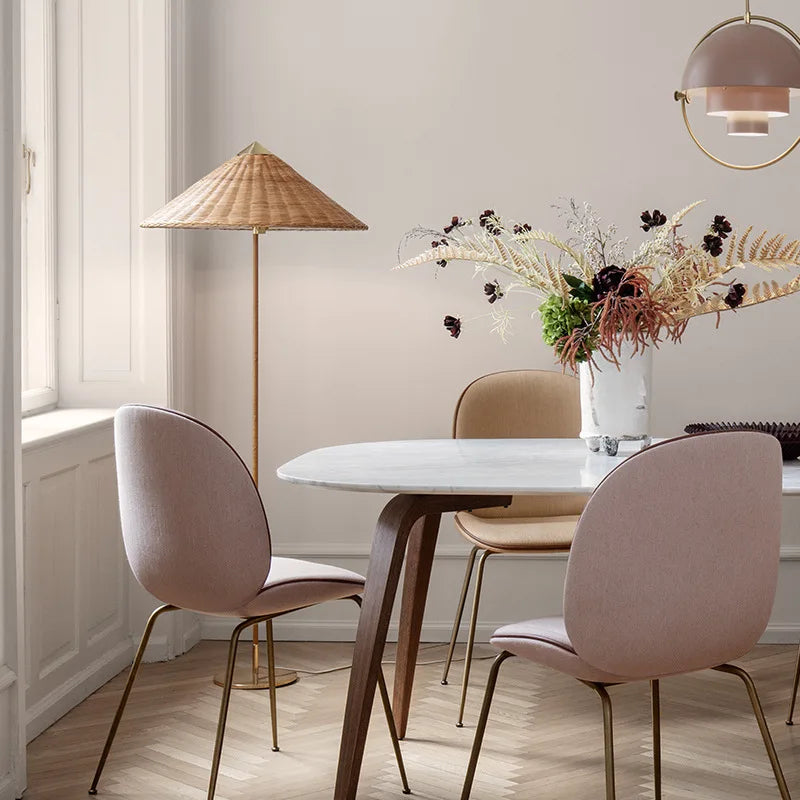 lampadaire wabi sabi rotin tynell led minimaliste salon - vue 6 sur 8