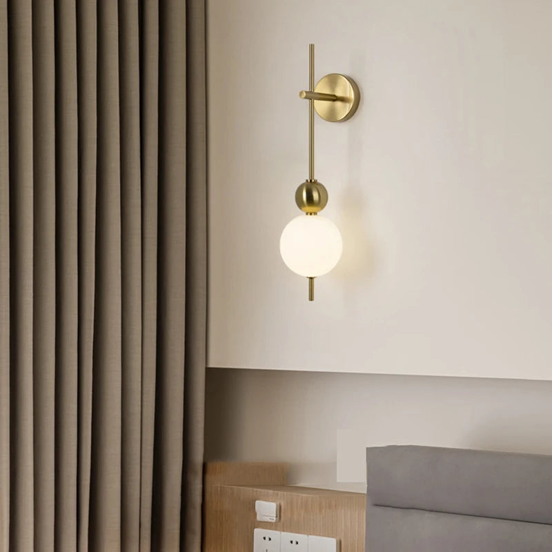 applique murale led en métal avec boule acrylique design et gradation variable - vue 3 sur 9