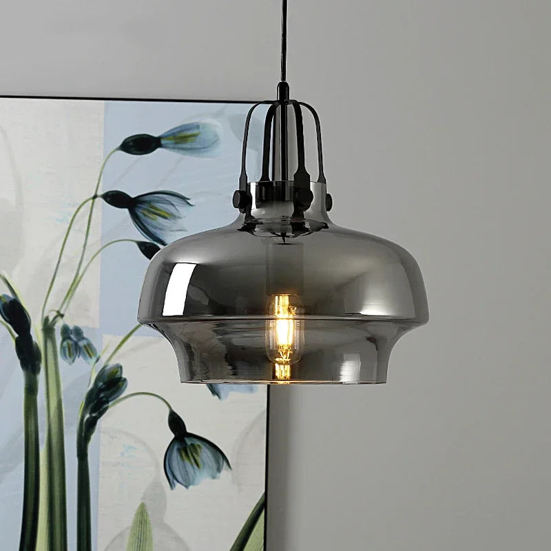 suspension nordique en verre pour décoration intérieure moderne - vue 3 sur 9