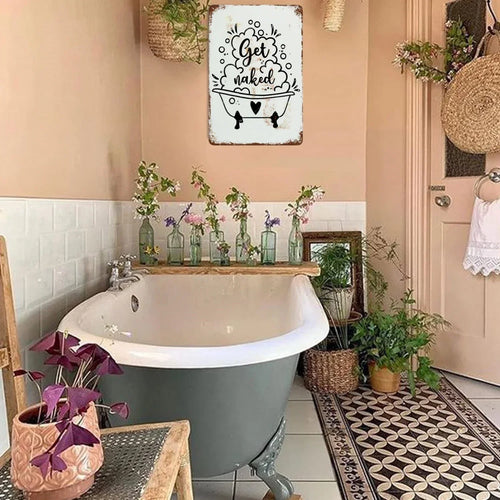 plaque en métal rétro décoration amusante pour toilettes - vue 9 sur 23