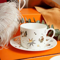 Tasse ceramique motif animal style europeen porcelaine doree
